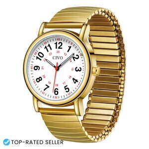 Analog Wristwatch with Easy Read Dial Waterproof Classic Professional Medical